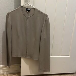 Giorgio Armani Taupe Zip-Up Top